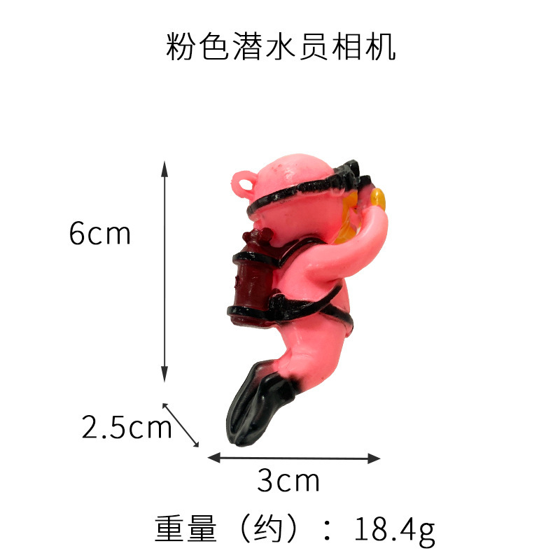 카메라가 장착된 핑크 다이버(라인 및 볼 포함)
