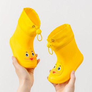 New yellow duck children's rain shoes boys and girls non-slip four seasons universal baby cute kindergarten rain shoes