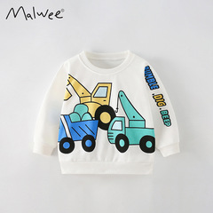 malwee boys sweatshirt autumn new handsome printed European and American long-sleeved children's bottoming shirt