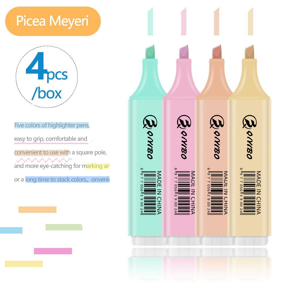 Juego de resaltadores de color macaron, marcadores clave para estudiantes de alto valor, pintura de cuentas de bricolaje, marcadores de graffiti