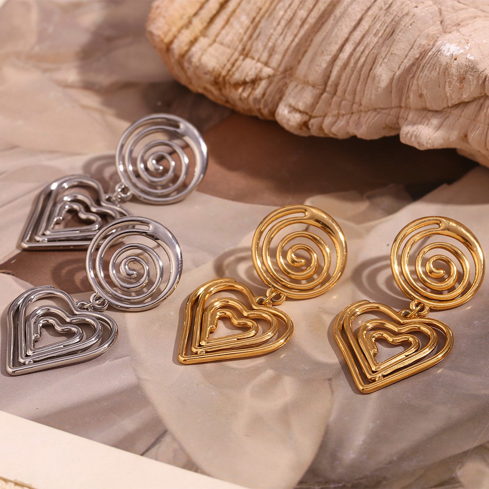 Love Pendant Stainless Steel Earrings