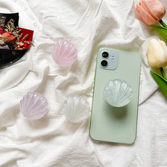 日系小清新閃粉貝殼手機氣囊支架韓國ins風背貼可伸縮隨身便攜女