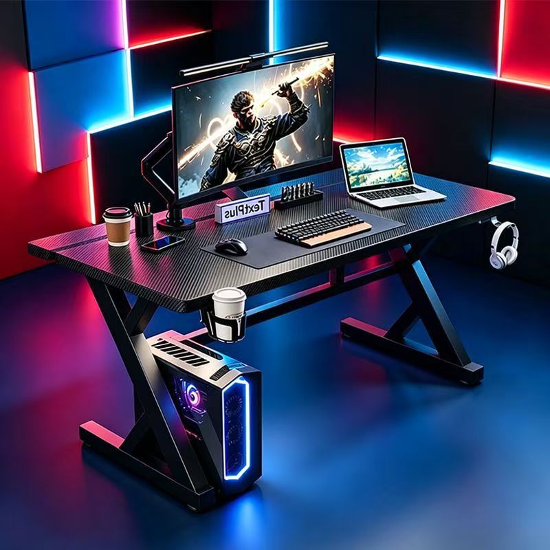 E-sports table with two sections, desktop computer desk for home use, can be fitted with a robotic arm, carbon fiber, popular gaming and office desk E-sports table with two sections, desktop computer desk for home use, can be fitted with a robotic arm, carbon fiber, popular gaming and office desk