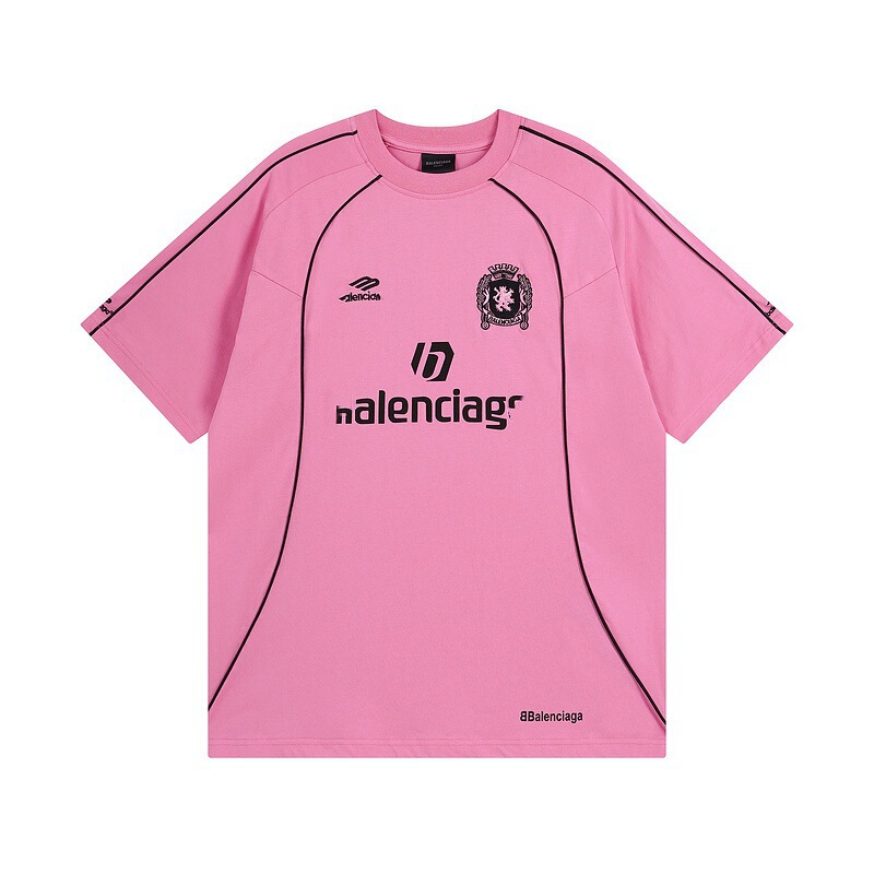 Paris B 2024 新サッカースポーツウェアの正しいバージョンロゴ刺繍プリントルーズ半袖 T シャツ男性と女性用|undefined