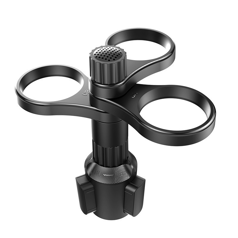 Car Water Cup Holder, Car Center Console Beverage Holder, One Tray, Two Adjustable Storage Racks, Multi-Functional 360-Degree Rotation