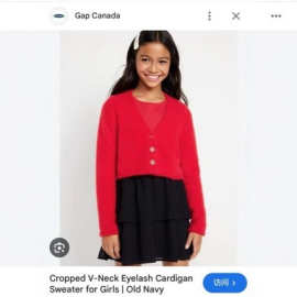 Kids cardigan外贸原单女童短款开衫仿貂高端柔软毛衫V领针织毛衣