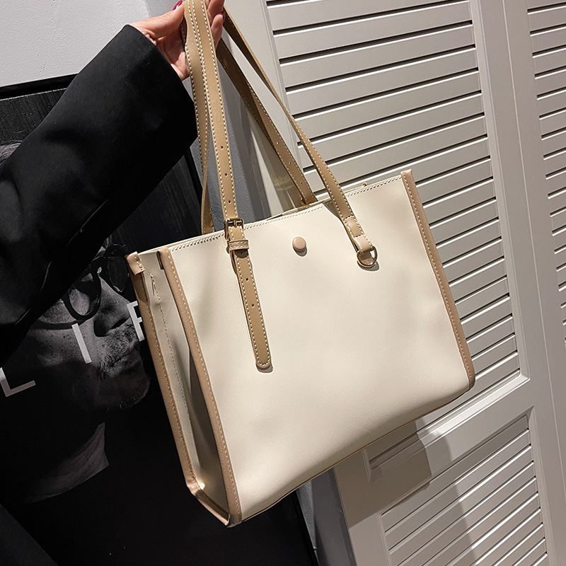 High End Fashion New Large Capacity Designer With Textured PU Material Single Shoulder Double Tote Commuter Bag For_voghion.com