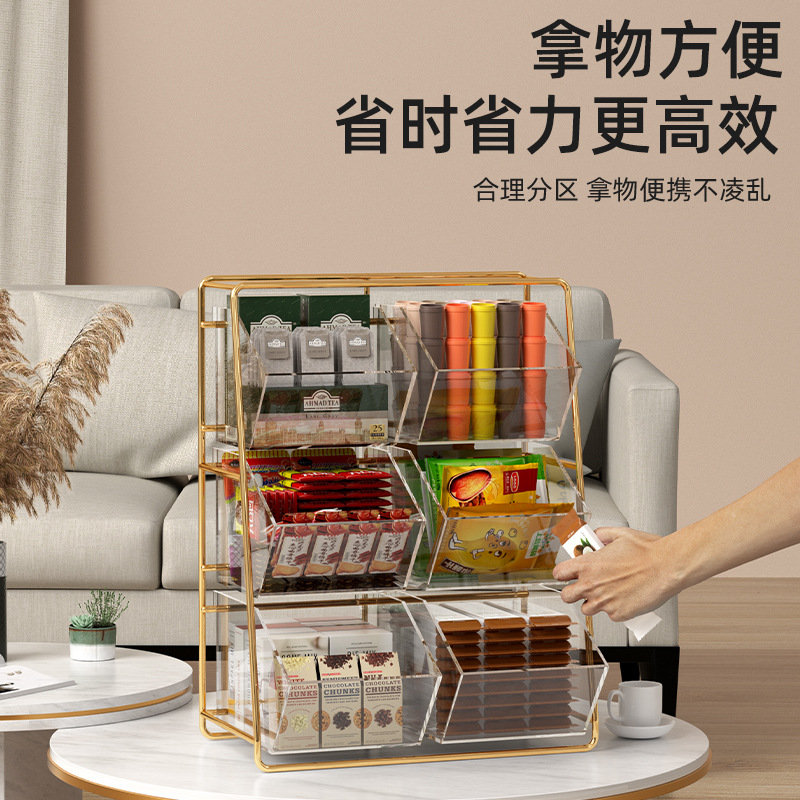 Cross-Border Hot Selling Tea Bag Storage Box Tea Capsule Coffee Office Acrylic Desktop Storage Box Cosmetics Storage Box