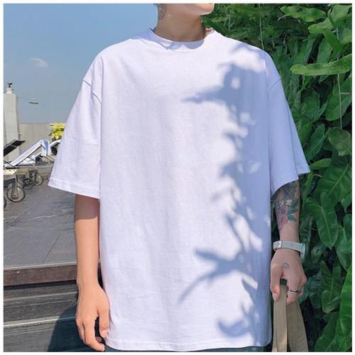 Summer loose casual short-sleeve men's INS trendy round neck plain color T-shirt men's student versatile inner layer base shirt
