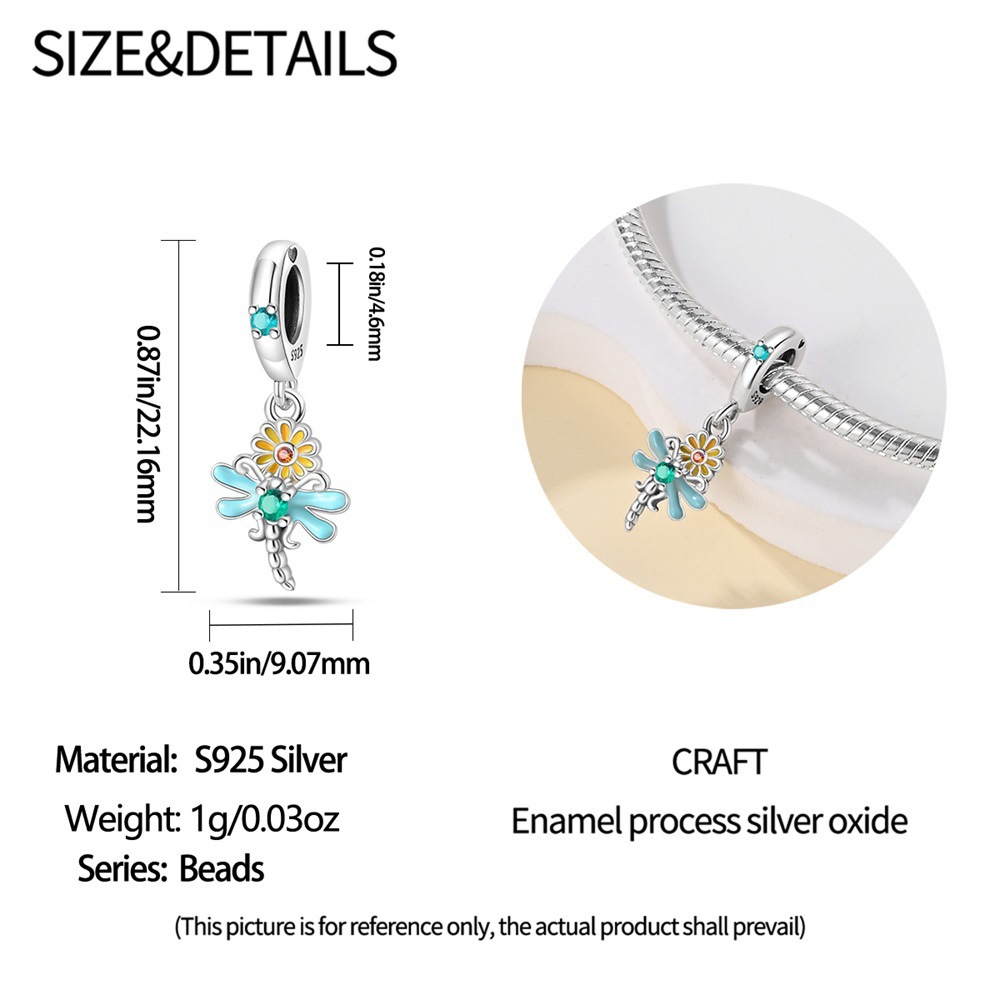 1 Piece 925 Sterling Silver Leaves Dragonfly Butterfly Pendant display picture 14