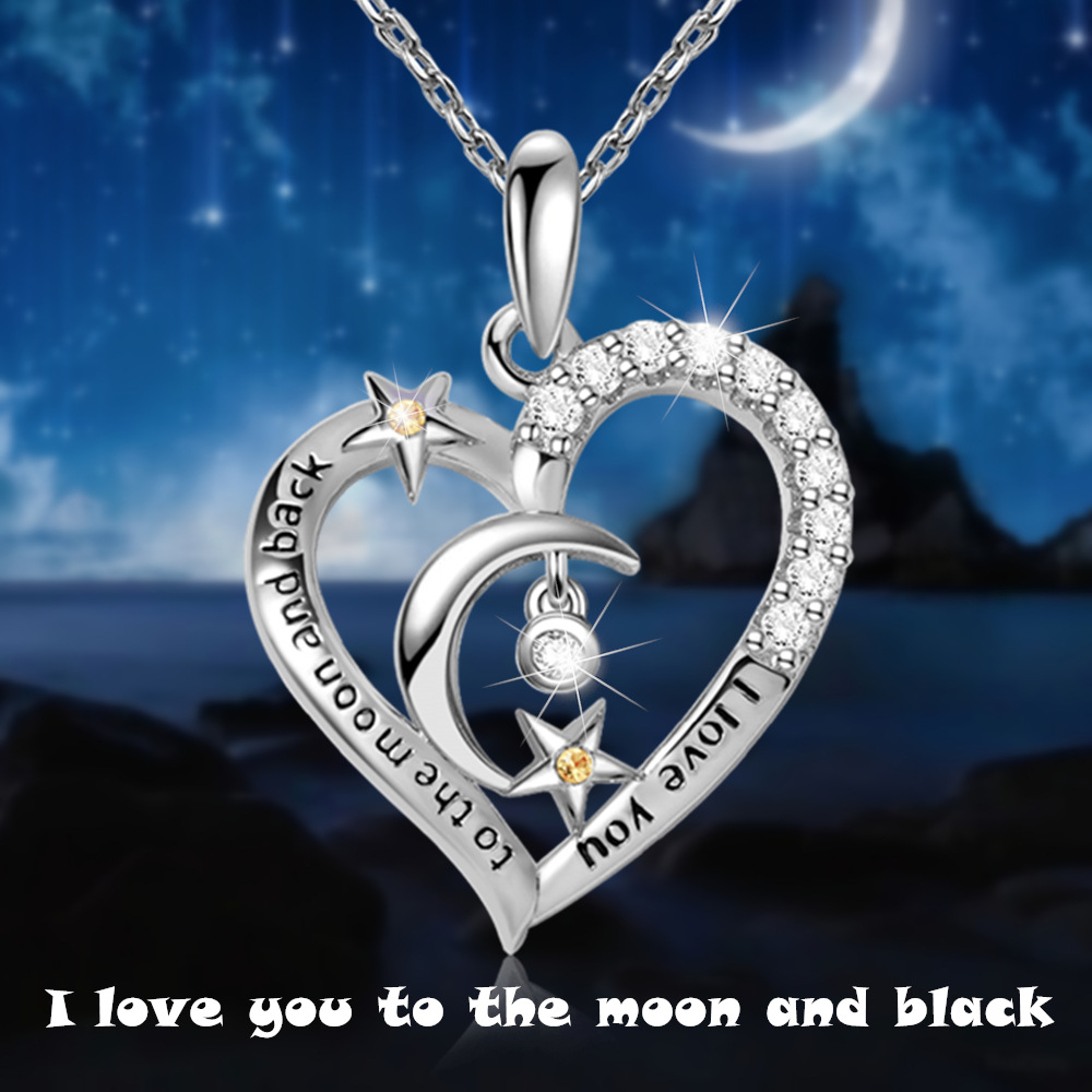 Collana con pendente a forma di cuore stella e luna gioielli donna_voghion.com
