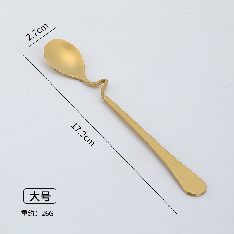 S-tipo cuchara curvada de acero inoxidable cuchara de café cuchara transversal taza cuchara de miel cuchara de mezcla cuchara de regalo creativo personalizado