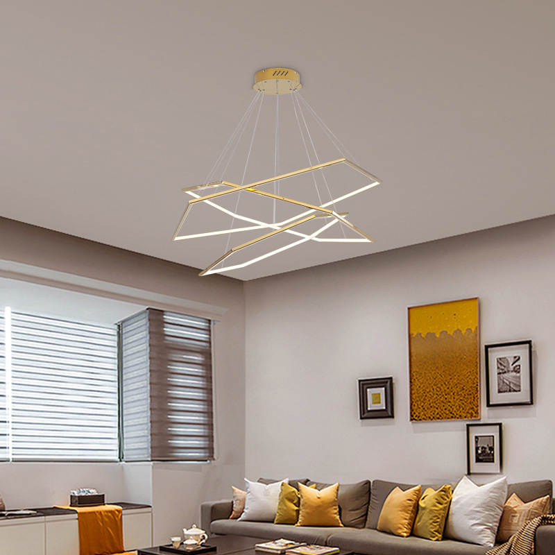 Moderno simplista nórdico dúplex lujoso hotel de lujo lujoso villa comedor de luces anillo sala de estar escalera candelabro hueco