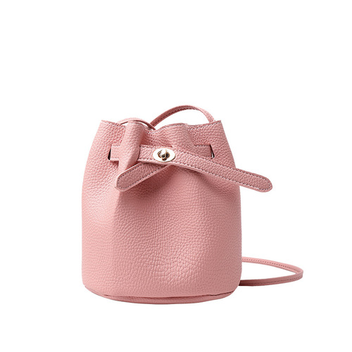  Trendy Korean Mini Bucket Women's Bag Fashionable Casual Lychee Pattern Crossbody Shoulder Bag Foreign Trade Wholesale