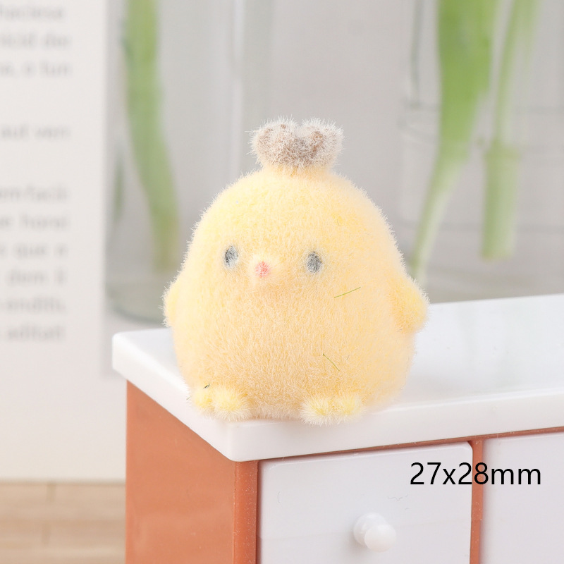 かわいい立体植毛樹脂王冠鶏ストラップ小人形携帯電話ストラップDIYキーホルダーアクセサリー部品|undefined