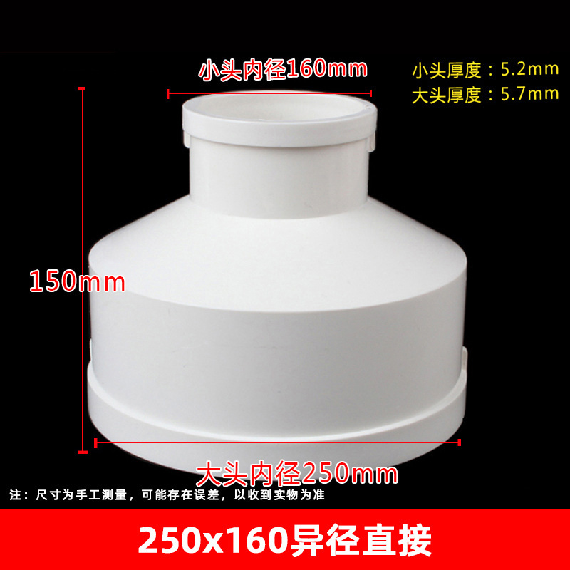 Pvc同心サイズヘッド異径ジョイントスループラスチック眼観排風変径転換ジョイント|undefined