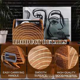 复古木制唱片收纳架带提手家用杂志故事书整理架cd收藏架