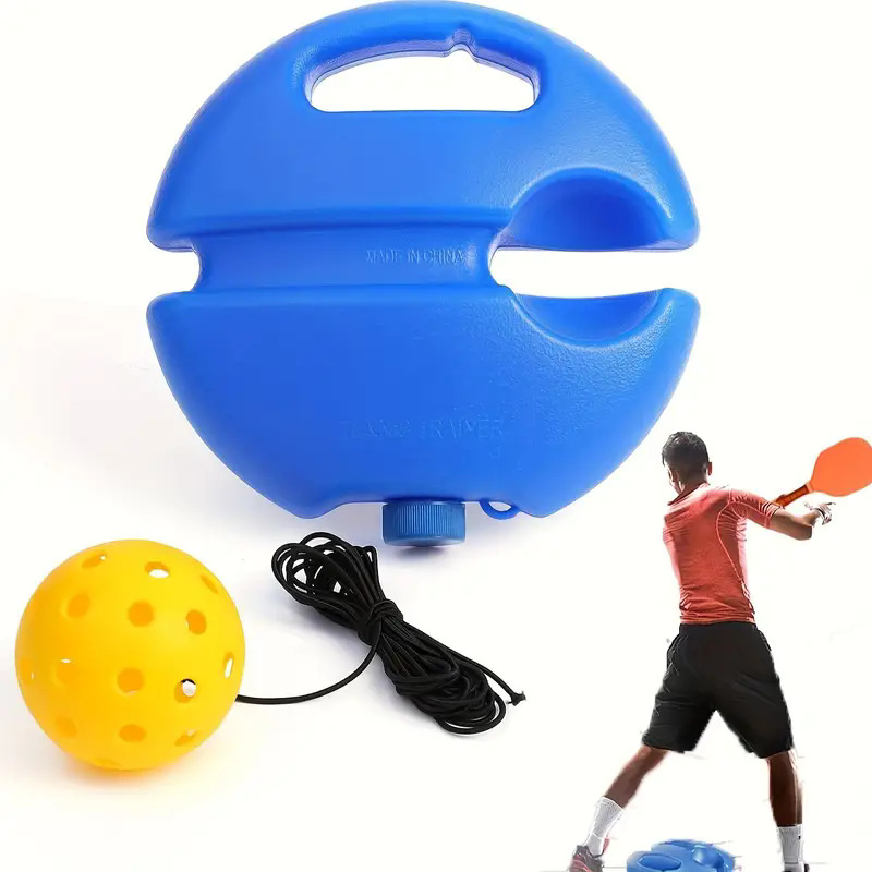 Single-player pickleball trainer with 40 holes, competition-specific rebound training set with string hole ball for children indoor use