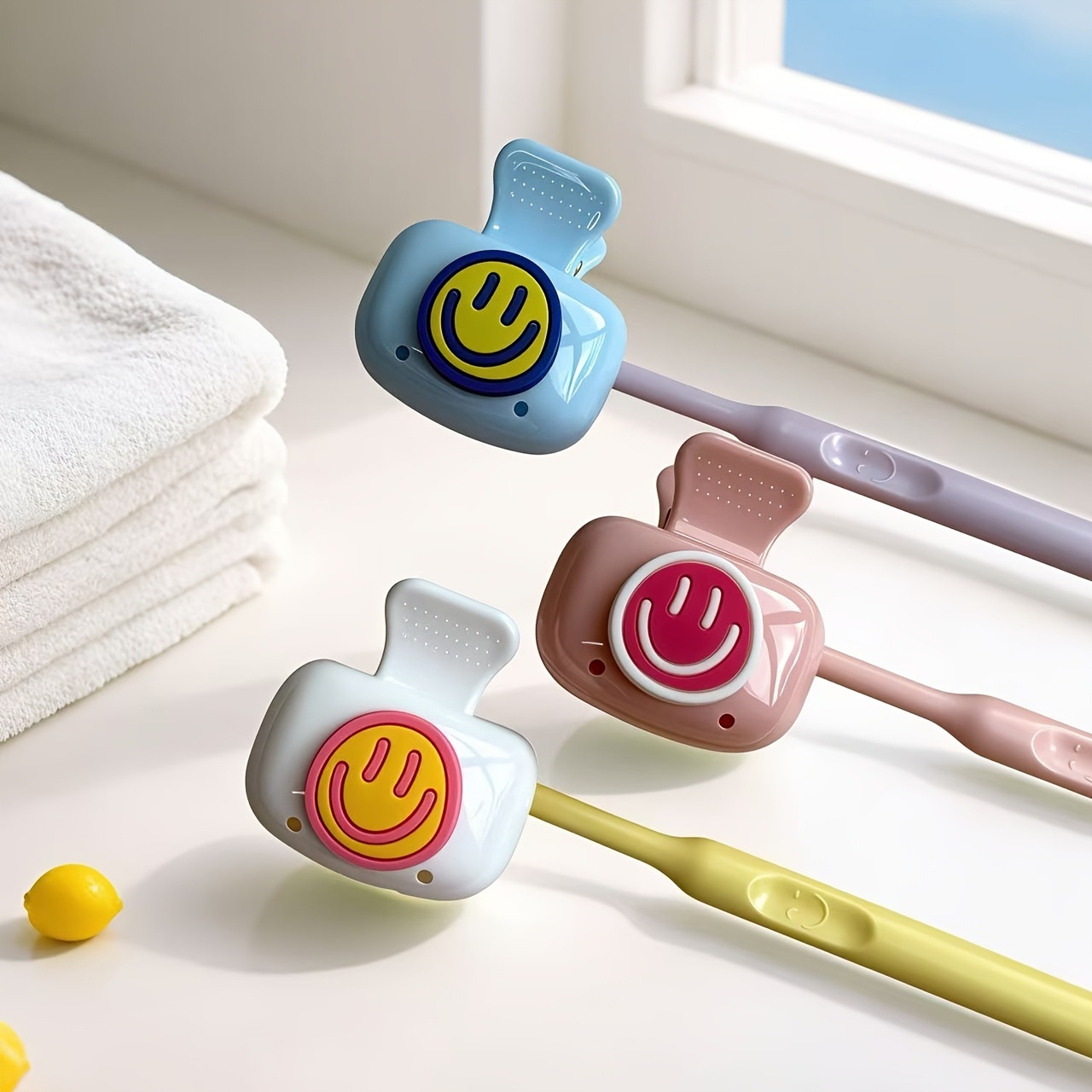 Dopamine color matching smiley toothbrush holder - essential…