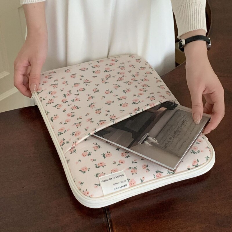 Floral Laptop Sleeve Ins Style 11inch iPad Bag 13.3inch Suitable for MacBook Computer Bag