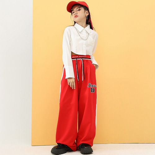 Hip-hop children's fashion girls' short-term trend brand children's clothing set New Year children's jazz dance performance clothing