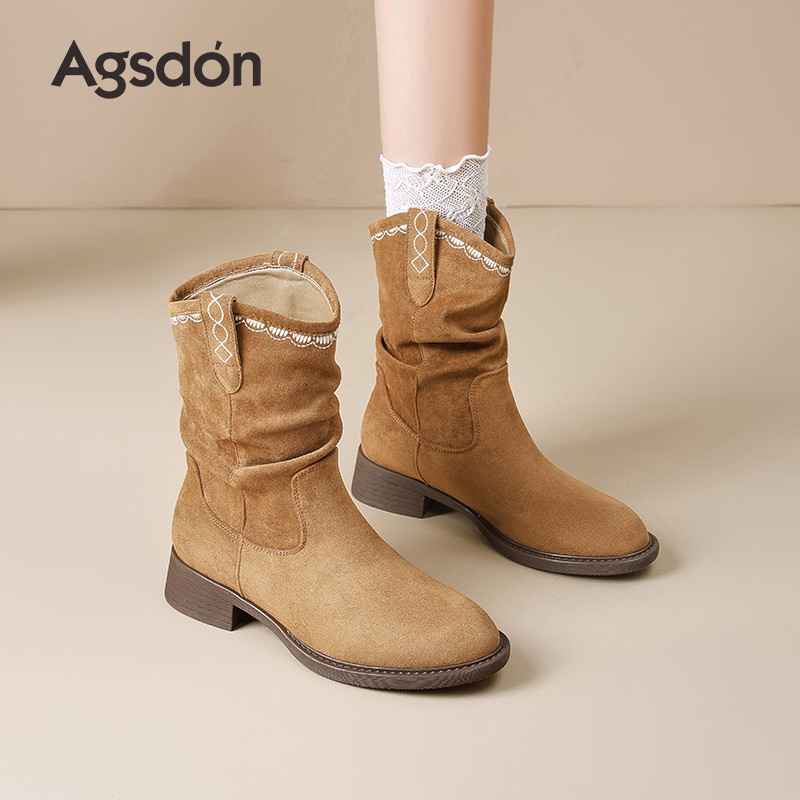 Botas Corto de Dengbocken 2026 nuevo otoño invierno grueso botas de pila Meilad Western retro botas Martin image 2