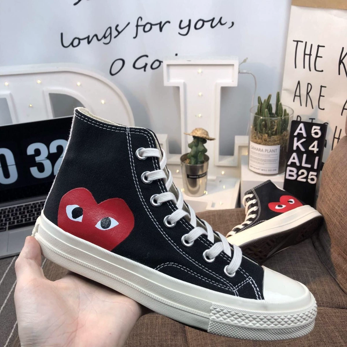 Высокие кроссовки из ткани (Converse) унисекс повседневные, несколько цветов, размеры 35–44 — большой размер