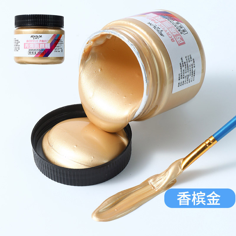 Pearl Acrylic Paint Gold Silver Metallic 100ml Pearl DIY Waterproof Acrylic Painting Paint Factory D