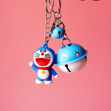 卡通動漫機器貓鑰匙扣掛件 網紅汽車包包掛飾 可愛藍色小貓藍胖子