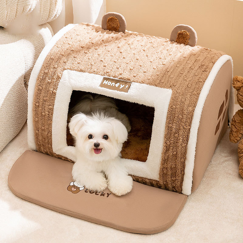 Otoño y invierno marrón estereoscópico oso orejas arco casa perros y gatos calientes perros y gatos, perros y gatos, perros y gatos, perros y gatos