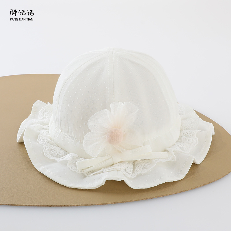Sombreros para bebés primavera y otoño dulce lindo pequeño mes de edad niñas sombrero de pescador protector solar delgado sombrero de pescador para bebés