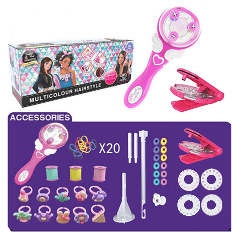 Toy hair styling machine for girls, cross-border trade, children's simulation hair styling machine, hair machine with diamond drilling, two-in-one