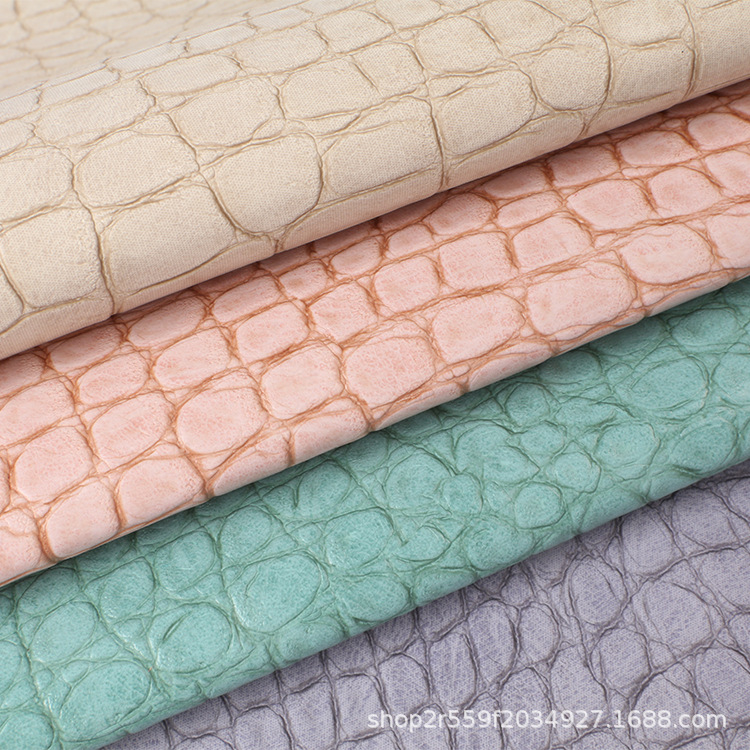 Factory Direct Supply of New Pvc Leather 1.2mm Crocodile Pattern Brushed Bottom Leather Handbag Luggage Decorative Soft Fabric