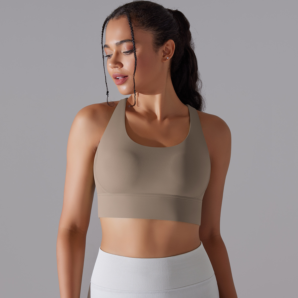 127g Weight Sleeveless Sleeve Length Nylon, Spandex Fabric Type Short Top Length Halter Crisscross Tank Tops Type Fitness, Yoga Occasion U Neck Neckline Solid Color Pattern Sports Style Sports Solid Color Nylon Spandex U Neck Active Tops Halter Crisscross Tank 100