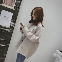 韩版2021秋冬新款大码女装宽松毛呢大衣外套小个子中长款休闲风衣