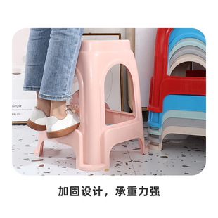 Household Thickened Adult Dining Table Chairs Square Stools Round Stools Benches High Stools Plastic Extra Thick Plastic Stools Wholesale Others