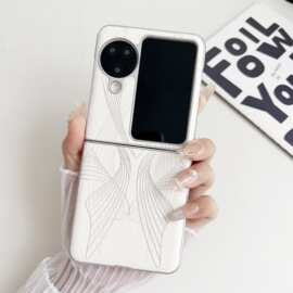 艺术线条oppo Find N3 Flip折叠手机壳硬壳贴皮N2flip银边适用