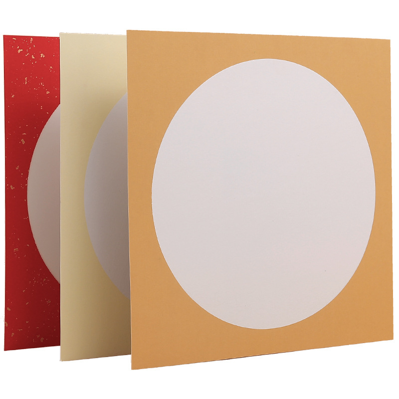 批发手工宣纸卡纸镜片仿古圆形方形国画扇面半生半熟宣纸安徽泾县