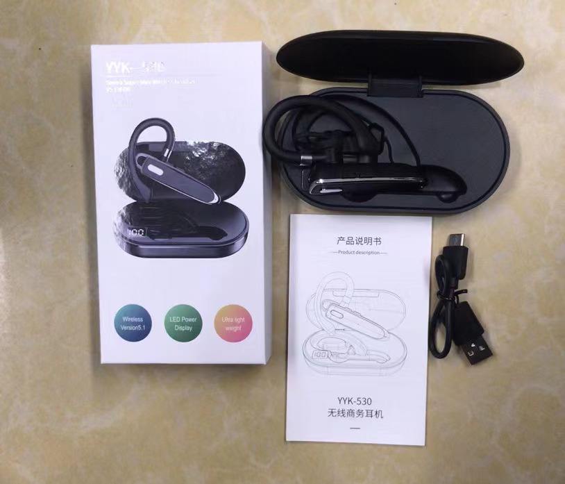 Cross-border Best-Selling Wireless Business Bluetooth Earbuds YYK-530 Takeout Business Single-Ear Qualcomm Call Noise Reduction In-Ear