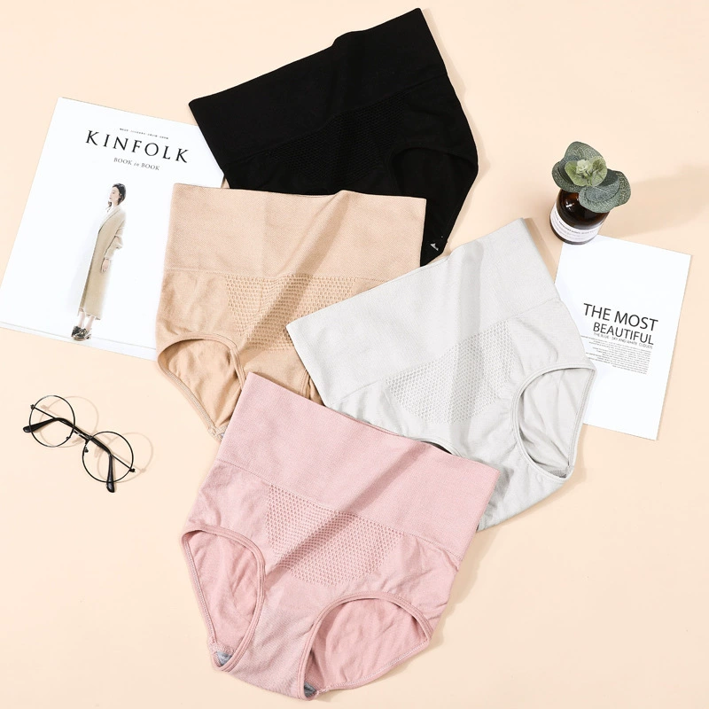 Нижнее белье с 3D сотами, брюки для живота с высокой талией, женские хлопковые удобные трусы для формирования фигуры с промежностью, Дышащие бедра