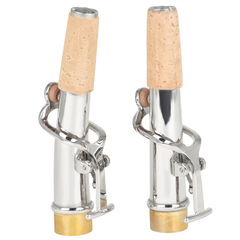 Brass Saxophone Mouthpiece Neck Kit, 2-Pack High-Tone Saxophone Straight and Curved Neck