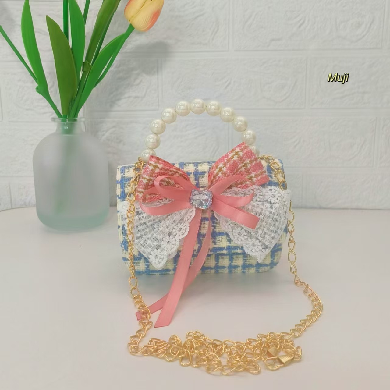 Bolso de perlas bolso de arco princesa bolso de cadena KT gato bolso de hombro pequeña niña bolso de mochila accesorios