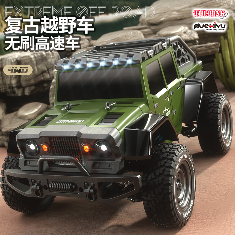 SUCHEYU 1:16 Vehículo todoterreno de alta velocidad 4x4 a escala completa Big Foot, modelo de coche eléctrico con control remoto 4x4