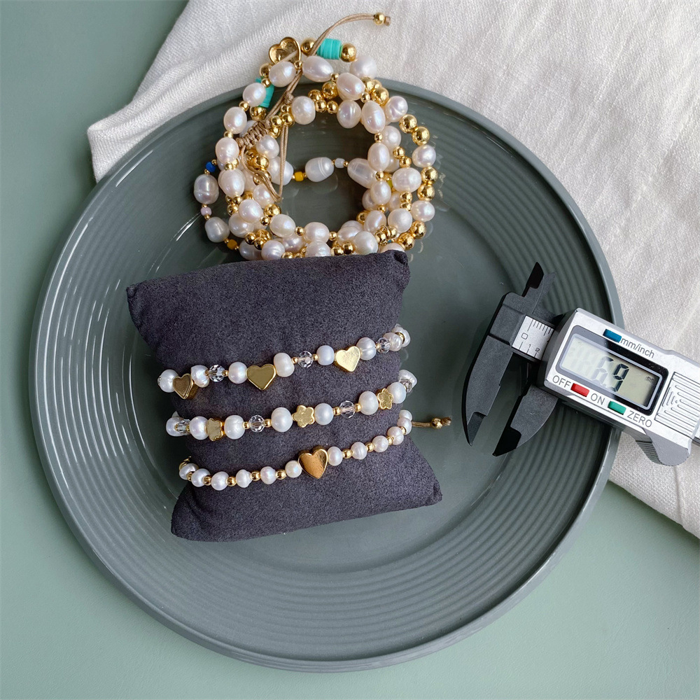 1 Stück Mode Herzform Süßwasserperle Handgemacht Armbänder display picture 2