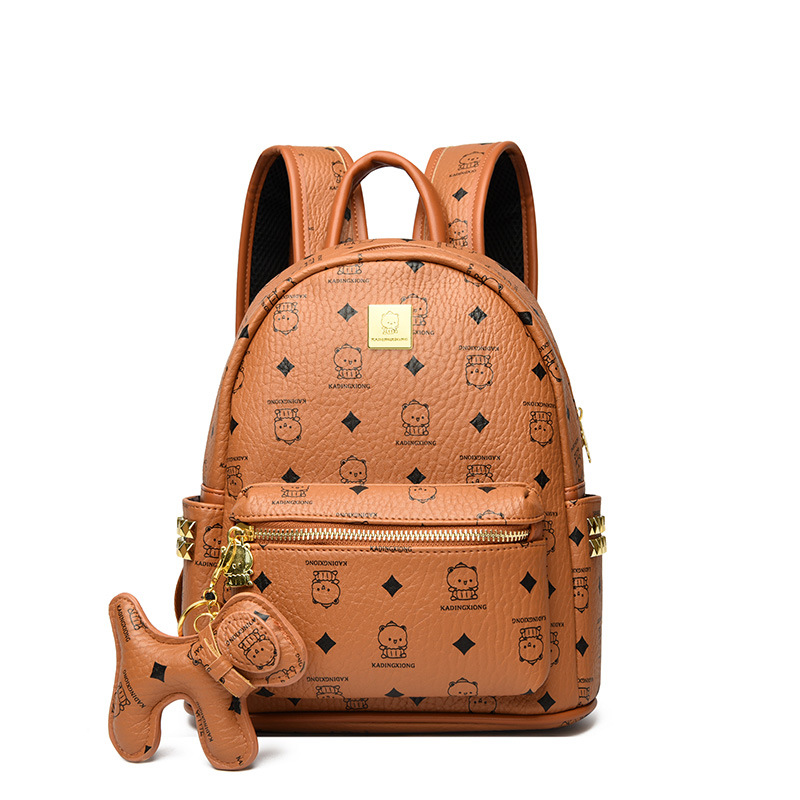 2025 nueva mochila universitaria caricatura lindo osos mochila de damas impresión de aire extranjero mochila casual