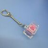 Pc single button - dark pink shaft + snake bone chain