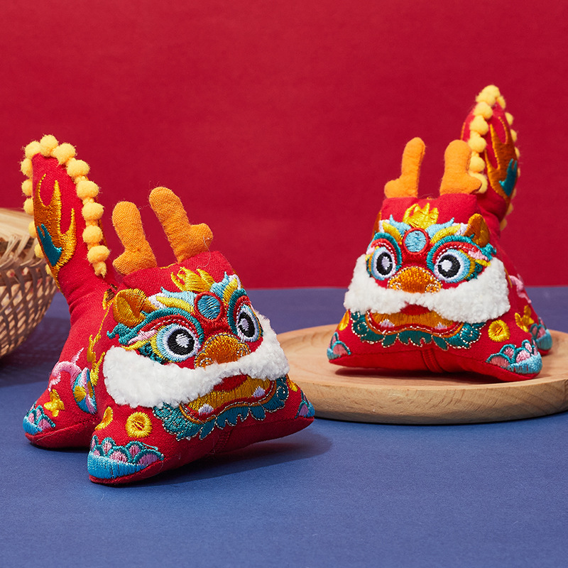 Xianglong Embroider Gift Doll Fabric Handmade Dragon Ornaments Baby Zhou Guochao Auspicious Beast Sachet Travel Products