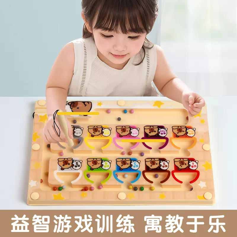 工厂定制卡皮巴拉磁性迷宫走珠玩具儿童运笔吸铁早教益智逻辑思维