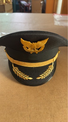 飞行员帽子航空大盖帽演出机长帽航空服饰飞行帽电脑绣花大檐帽