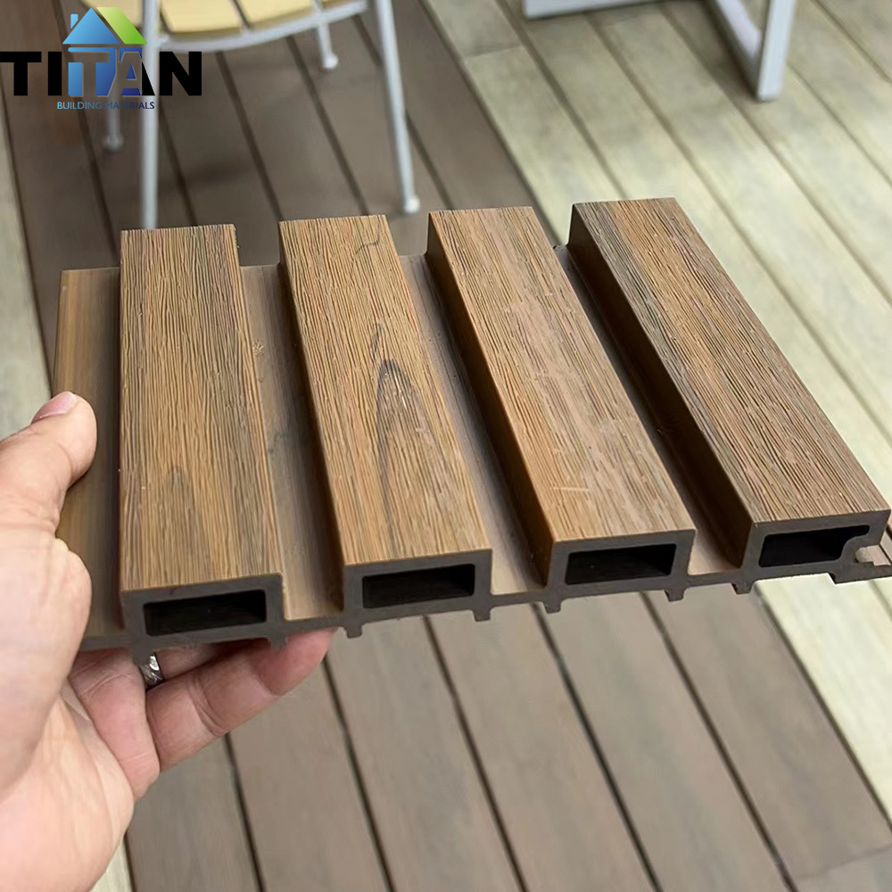 145*25 anticorrosión e impermeable piso de plástico de madera de cuatro orificios cuadrados WPC tablero de pared exterior de madera de plástico